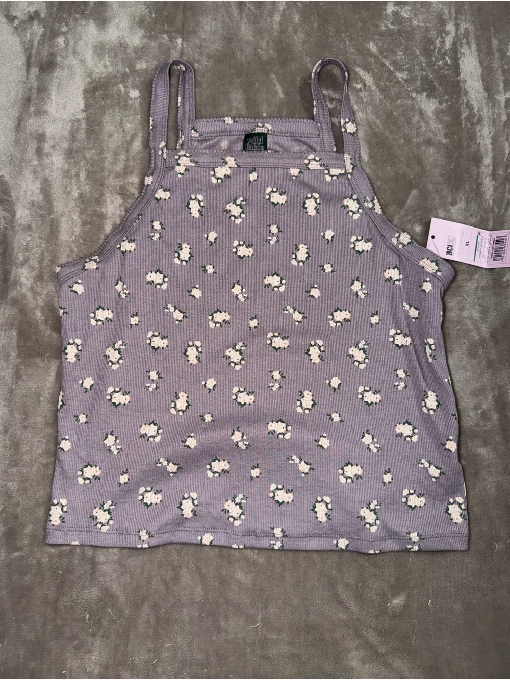 Target Lavender Floral Ribbed Camisole